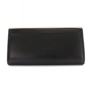 MARNI 長財布 フラップデザイン バイカラー レザー 黒 ベージュ /YM