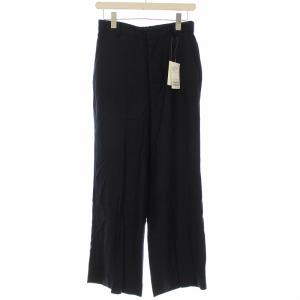 washable linen ウォッシャブルリネン パンツ スラックス ワイドパンツ 38 紺 21030922720020