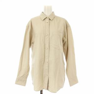 23AW オックスベーシックパールボタンシャツ ブラウス 無地 長袖 F ベージュ 22050200804030