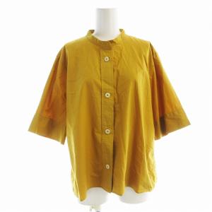 シャツ ブラウス 半袖 リネン混 2 黄 イエロー 595-1152500 /EE