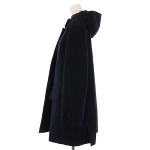 MARGARET HOWELL ロングコート アウター フード ウール 3 紺 ネイビー /BB