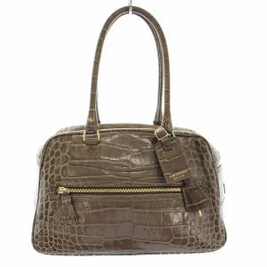 ヴィヴィ VIVI ハンドバッグ レザー クロコ型押し クロシェット 南京錠 タッセル ネームプレートチャーム