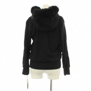 GRACE CONTINENTAL タグ付き レース切替ファー付パーカー スウェット ジップアップ 36 黒 ブラック 14352080-0