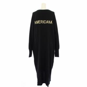AMERICANA Freak’s store 別注 ワンピース ロング ロゴ ジップ 長袖 F 黒 316-083-0007-0-1690