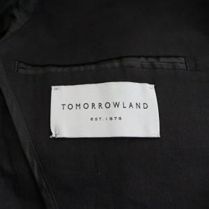 TOMORROWLAND テーラードジャケット シングル 麻 リネン 44 黒 ブラック 63-07-82-07407 /AN34