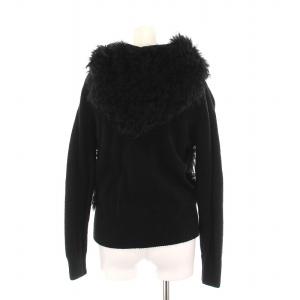 GRACE CONTINENTAL ニット ジップアップパーカー ファー 長袖 36 黒 1345 4163-0 /YM