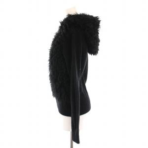GRACE CONTINENTAL ニット ジップアップパーカー ファー 長袖 36 黒 1345 4163-0 /YM