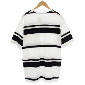 COMME des GARCONS HOMME AD2023 Tシャツ HM-T013 ボーダー ポケット 半袖 M ホワイト 黒 /G