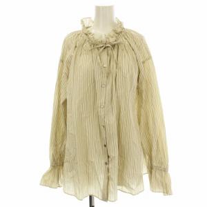 25SS タイプライターフリルカラーブラウス 25051912413010 ストライプ シャツ 長袖 F