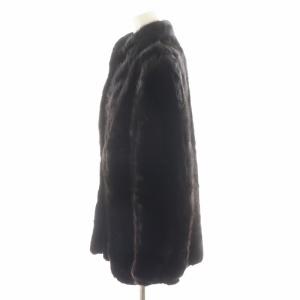 SAGA MINK 毛皮コート ファーコート ミドル丈 ミンク アウター 13 茶 ブラウン /AN44