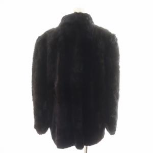 SAGA MINK 毛皮コート ファーコート ミドル丈 ミンク アウター 13 茶 ブラウン /AN44