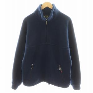 フリース プルオーバー Fleece Pullover ジャケット ハーフジップ ロゴ S 紺 ネイビー