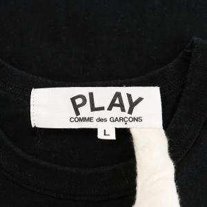 PLAY Comme des Garçons AD2022 Tシャツ カットソー 半袖 プリント ロゴ L 黒 ブラック AZ-T114 /AN41