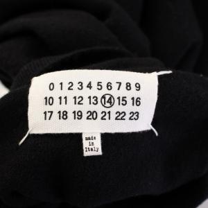 Maison Margiela 14 ニット セーター 長袖 タートルネック エルボーパッチ ウール レザー 羊革 M 黒 ブラック /BB