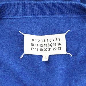 Maison Margiela 14 14SS カーディガン エルボーパッチ ウール L 青 ブルー S50HA0497 /AN42