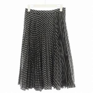 ダブルドットプリント プリーツスカート ミモレ ロング 4 黒 ブラック K1S49-338-09 /AN35