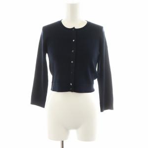 カーディガン 長袖 リブ M 紺 ネイビー /AN33