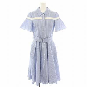 TISSUE 21SS ワンピース ストライプ柄 パールボタン 34