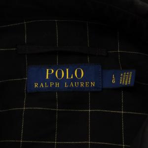 POLO RALPH LAUREN ブルゾン ジャンパー ロゴ刺繍 ジップアップ 裏地チェック柄 L 黒 ブラック 710548506003