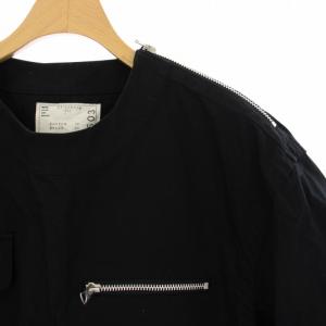 sacai プルオーバーシャツ 半袖 1 黒 21-02503M /TK