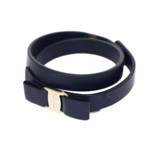 ヴァラリボン 2連ブレスレット レザー ネイビー /KH OH