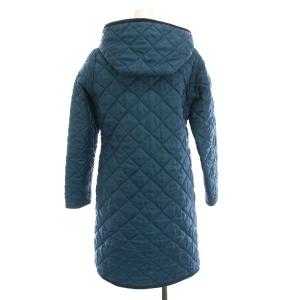 LAVENHAM キルティングコート フード付き ロング 中綿 アウター 36 青 /YM