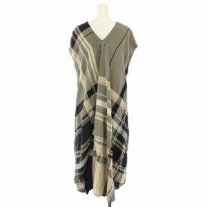 Y's ヨウジヤマモト RAYON WRINKLED PLAID フレンチスリーブドレス 