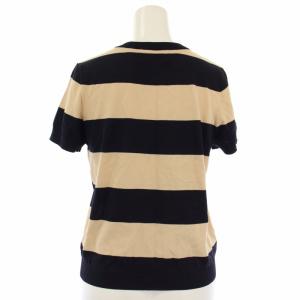 BURBERRY BLUE LABEL セットアップ 上下 ニット セーター 半袖 スカート ミニ ボーダー 38 ベージュ E1J93-159-40