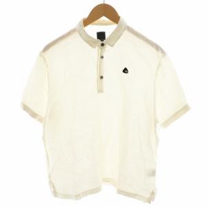 linen polo shirt-Tee シャツ 半袖 プルオーバー 麻 リネン 0 白 ホワイト MAS-22122
