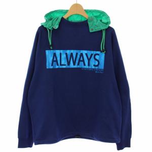 スウェット トレーナー プルオーバー フード 長袖 XS 青 /TK