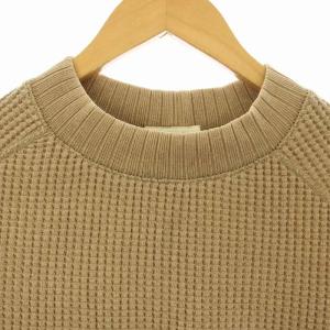 Jackman ミッドネックワッフル セーター ニット 長袖 S ベージュ JM7653 /OR