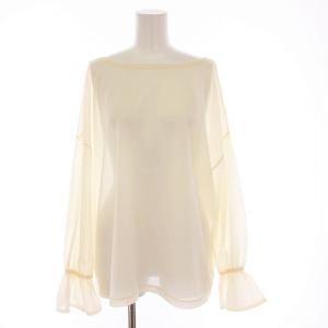 23AW オーガンジャージトップ シアー シャツ ブラウス シースルー 長袖 36 ベージュ 0323342186