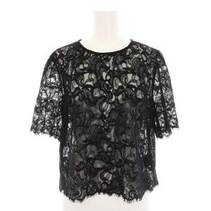 24AW コードレーストップ カットソー 刺繍 半袖 38 黒 0124341063 /YM