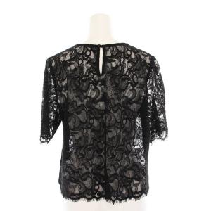 GRACE CONTINENTAL 24AW コードレーストップ カットソー 刺繍 半袖 38 黒 0124341063 /YM