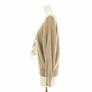 Diagram サイドスカーフニットトップ セーター 長袖 ペイズリー柄スカーフ 36 ベージュ 0320443055