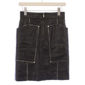 23AW Fake Leather Mini Skirt フェイクレザーミニスカート タイト フロントファスナー