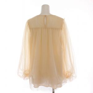 Diagram GRACE CONTINENTAL 23AW プリーツチュールトップ ブラウス シャツ シースルー 長袖 36 ベージュ 0323342218