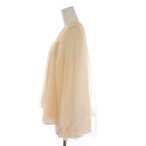 Diagram GRACE CONTINENTAL 23AW プリーツチュールトップ ブラウス シャツ シースルー 長袖 36 ベージュ 0323342218