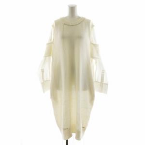 ヨウジヤマモト ワンピース ロング丈 長袖 ドッキング リネン 麻 2 白 ホワイト YQ-K77-345