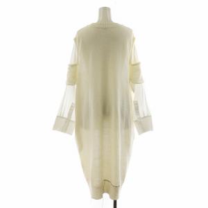 Y's ヨウジヤマモト ワンピース ロング丈 長袖 ドッキング リネン 麻 2 白 ホワイト YQ-K77-345