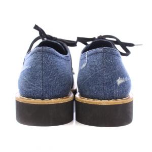 miumiu ローカットシューズ デニム ダメージ加工 ビーズ装飾 37 ブルー