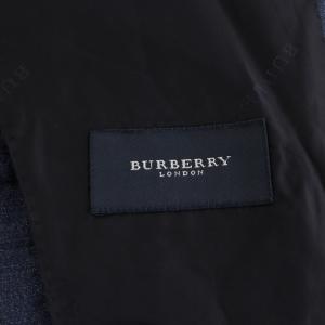 BURBERRY LONDON テーラードジャケット ブレザー シングル ウール 麻 リネン 96-86-170 AB5 紺 ネイビー