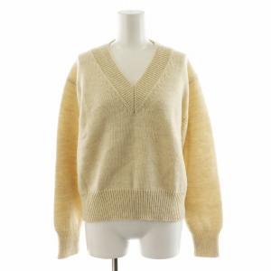 22AW ニット セーター 長袖 Vネック ウール 2 ベージュ 578-2263012 /AN19