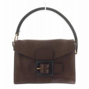 ハンドバッグ ワンハンドル レザー ブラウン