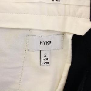 HYKE コットンチノワイドパンツ チノパン スラックス ジップフライ 2 紺 ネイビー 181-13094 /BB
