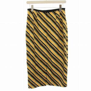 DRIES VAN NOTEN タイトスカート 36 ブラック イエロー