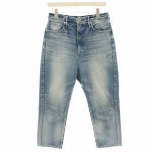 THE RASCAL ルーズフィットダメージテーパードデニムパンツ ジーンズ カットオフ 23 水色 ライトブルー