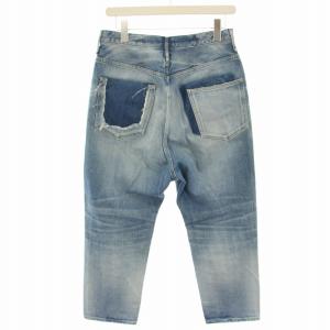 upper hights THE RASCAL ルーズフィットダメージテーパードデニムパンツ ジーンズ カットオフ 23 水色 ライトブルー