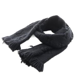 エシャルプ ロゴマニア モノグラム マフラー ウール シルク混 ブラック