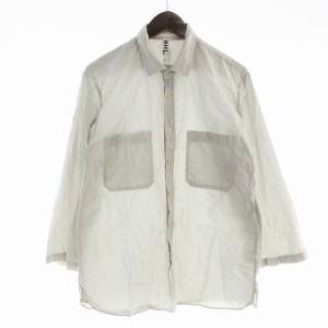 カジュアルシャツ 長袖 リネン混 M グレー 596-150561 /EE